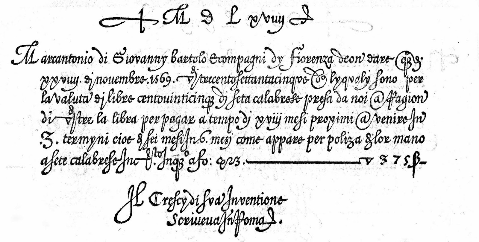 Reproduction d’un document italien de 1569 - Cresci, Il perfetto scrittore, H.T. James Mosley